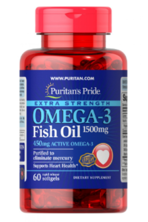 Omega-3 Fish Oil Extra Strength 1500 mg (450 mg Active Omega-3) 60 Softgels