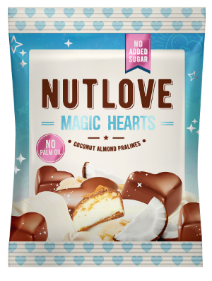 Nut Love Magic Hearts -100g Coconut Almond Pralines
