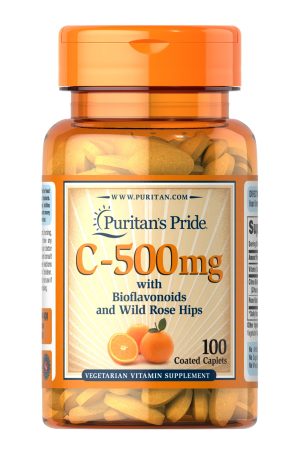 Vitamin C-500 mg with Bioflavonoids and Rose Hips - 100 Caps