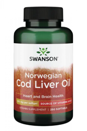 Norwegian Cod Liver Oil - 350mg - 250Sgels