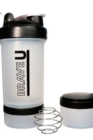 Shaker with containers 3 in 1 - 600ml Transparent