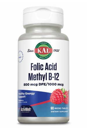 Folic Acid Methyl B-12 800mcg - 60 tabs Raspberry