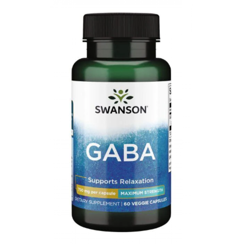 GABA Maximum Strength 750 mg - 60 Veg Caps