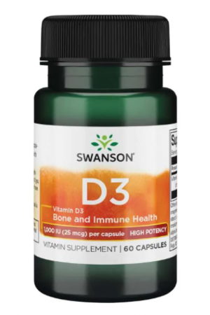 Vitamin D3 High Potency 1,000 IU (25 mcg) - 60 Caps
