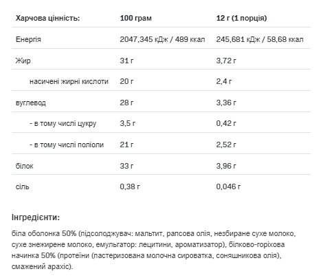 Nut Love 4Pieces - 48g White Choco Peanut (Поштучно) - Зображення 2