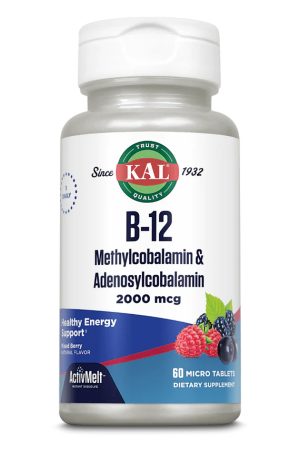 B-12 Methylcobalamin and Adenosylcobalamin 2000mcg - 60 tabs