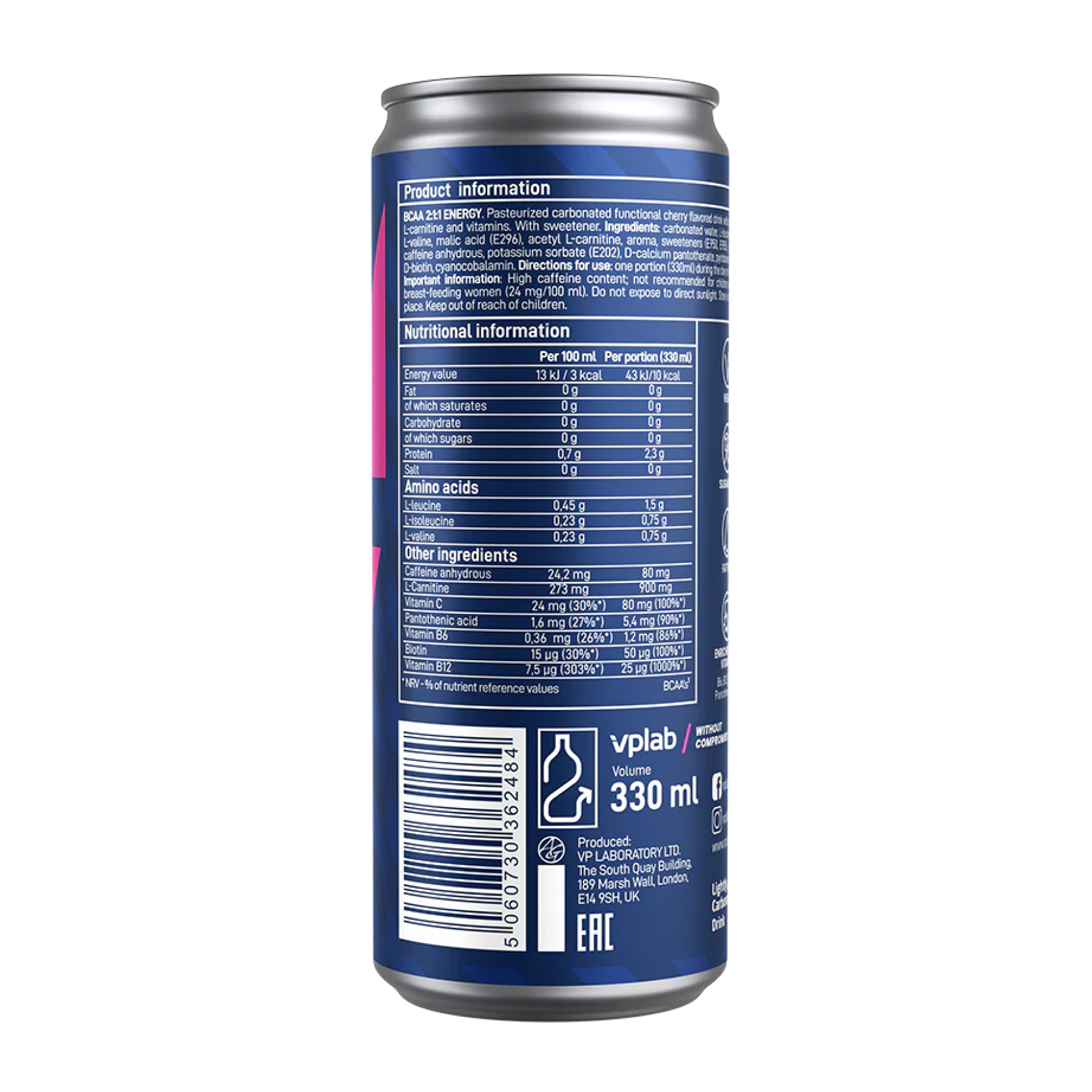 BCAA Energy 2:1:1 - 330ml Cherry - Зображення 2