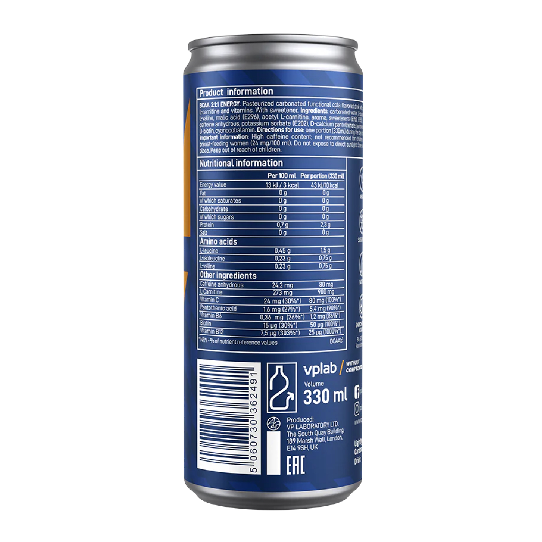 BCAA Energy 2:1:1 - 330ml Cola - Зображення 2