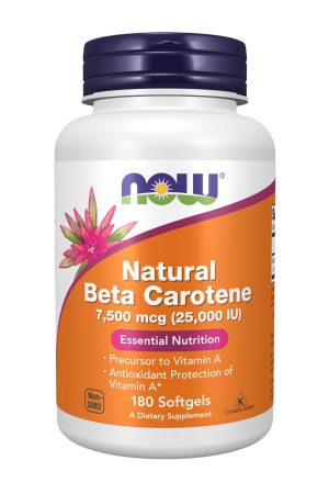 Beta Carotene Natural 7500mcg 25000IU - 180 softgels