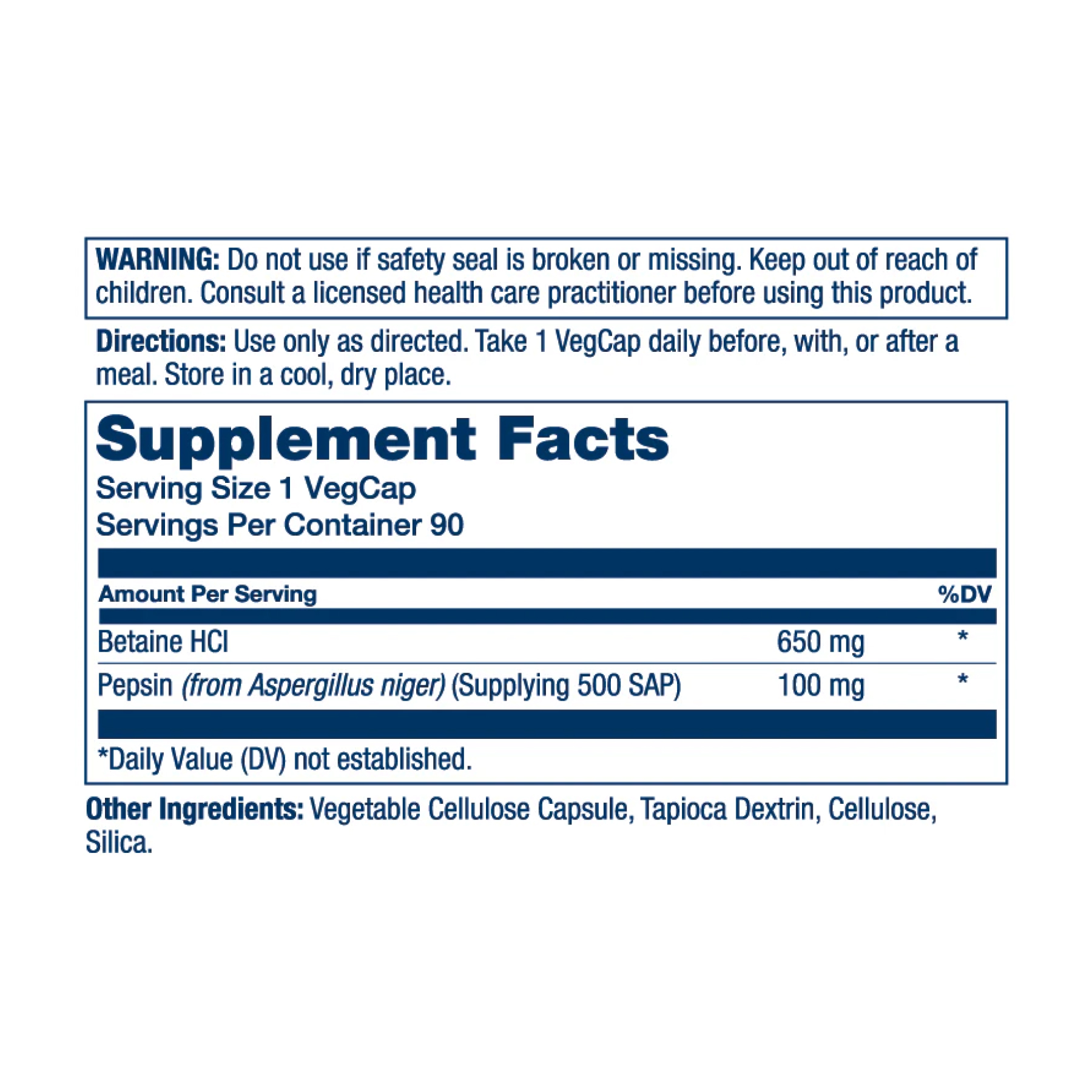 Betaine HCL - 90 vcaps - Зображення 2