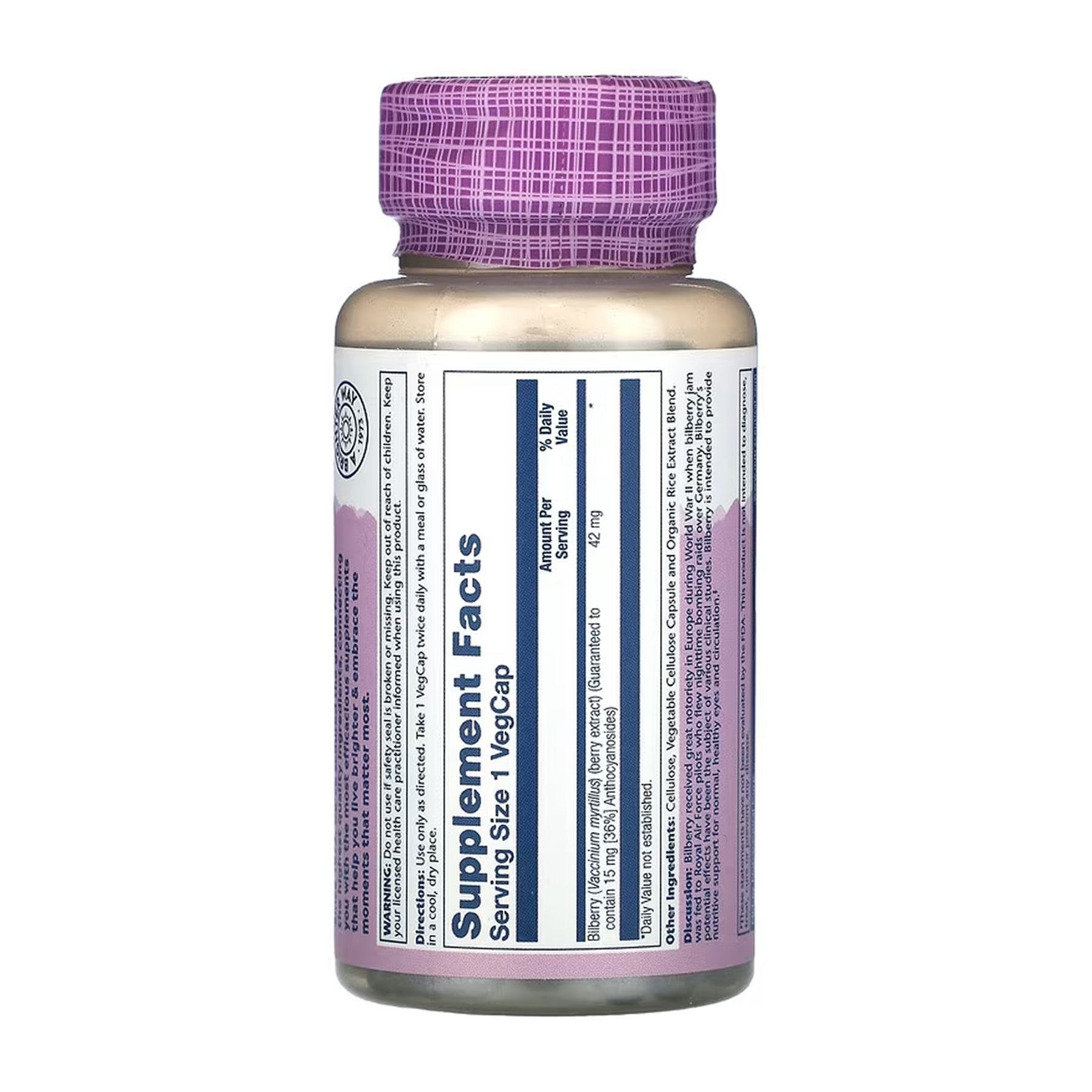 Bilberry Berry Extract 42mg - 60 vcaps - Зображення 2