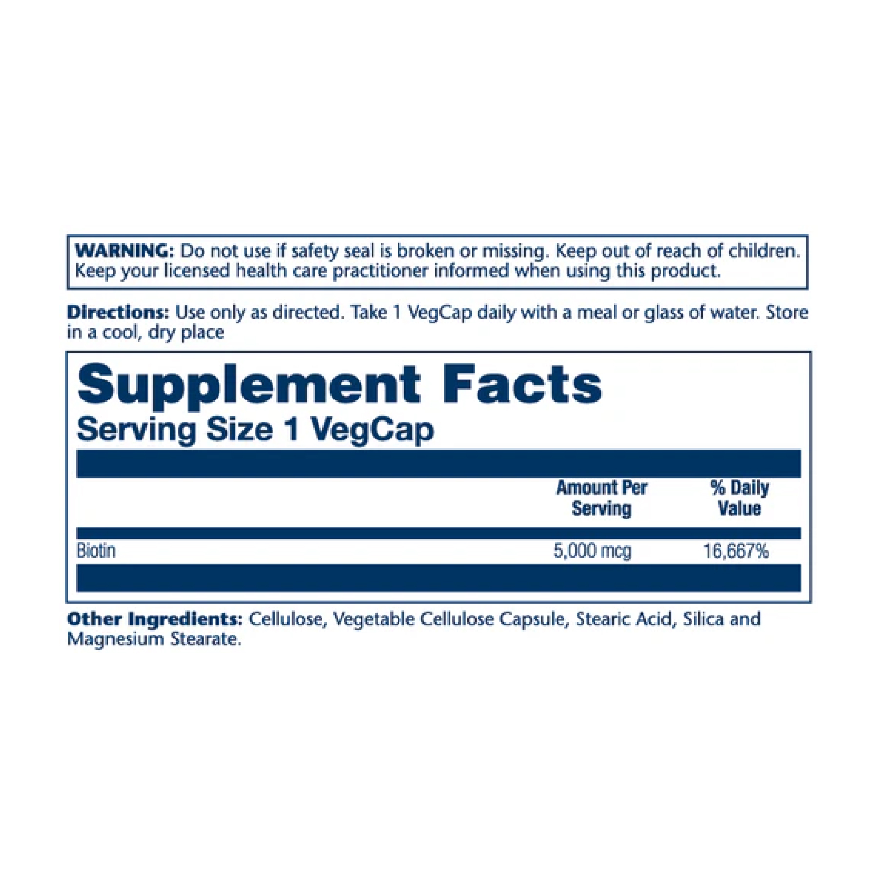 Biotin Timed-Release 5000mcg - 60 vcaps - Зображення 2