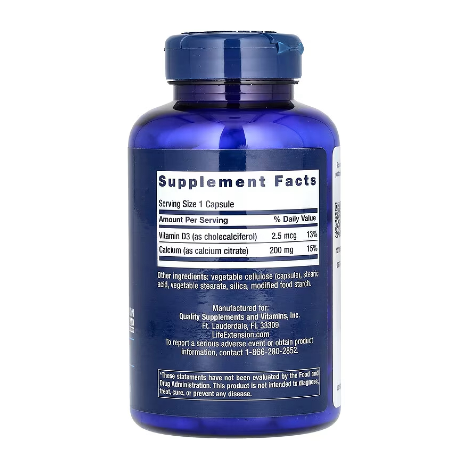 Calcium Citrate with Vitamin D - 200 caps - Зображення 2