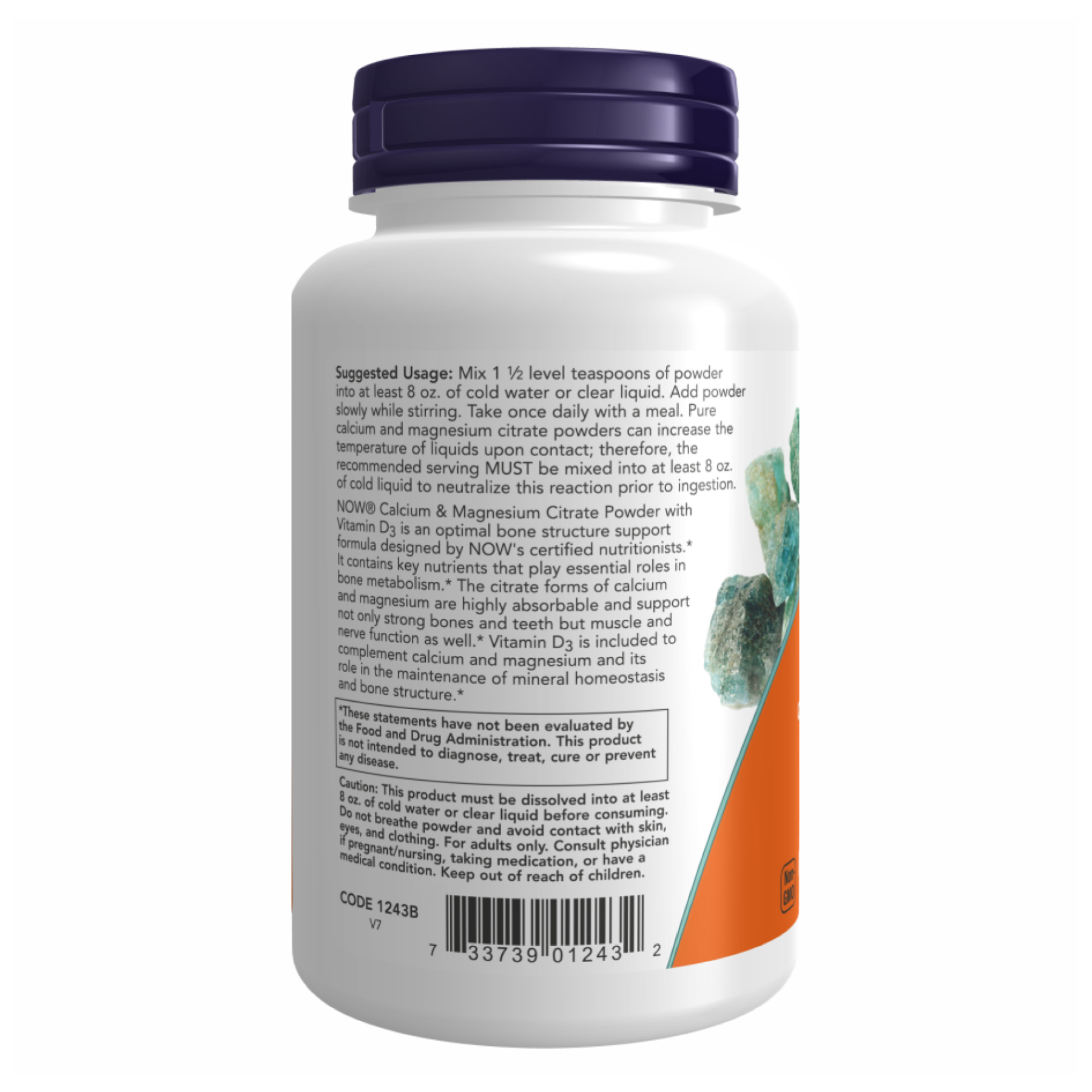 Calcium Magnesium Citrate Powder - 227g - Зображення 3