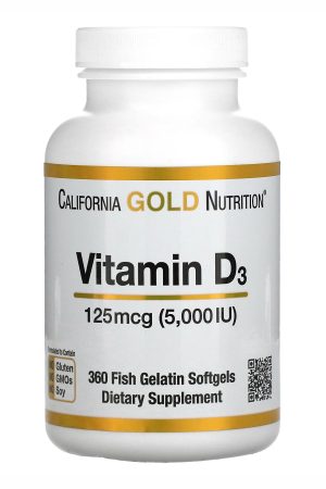 Vitamin D3 125mcg (5000IU) - 360 fish softgels