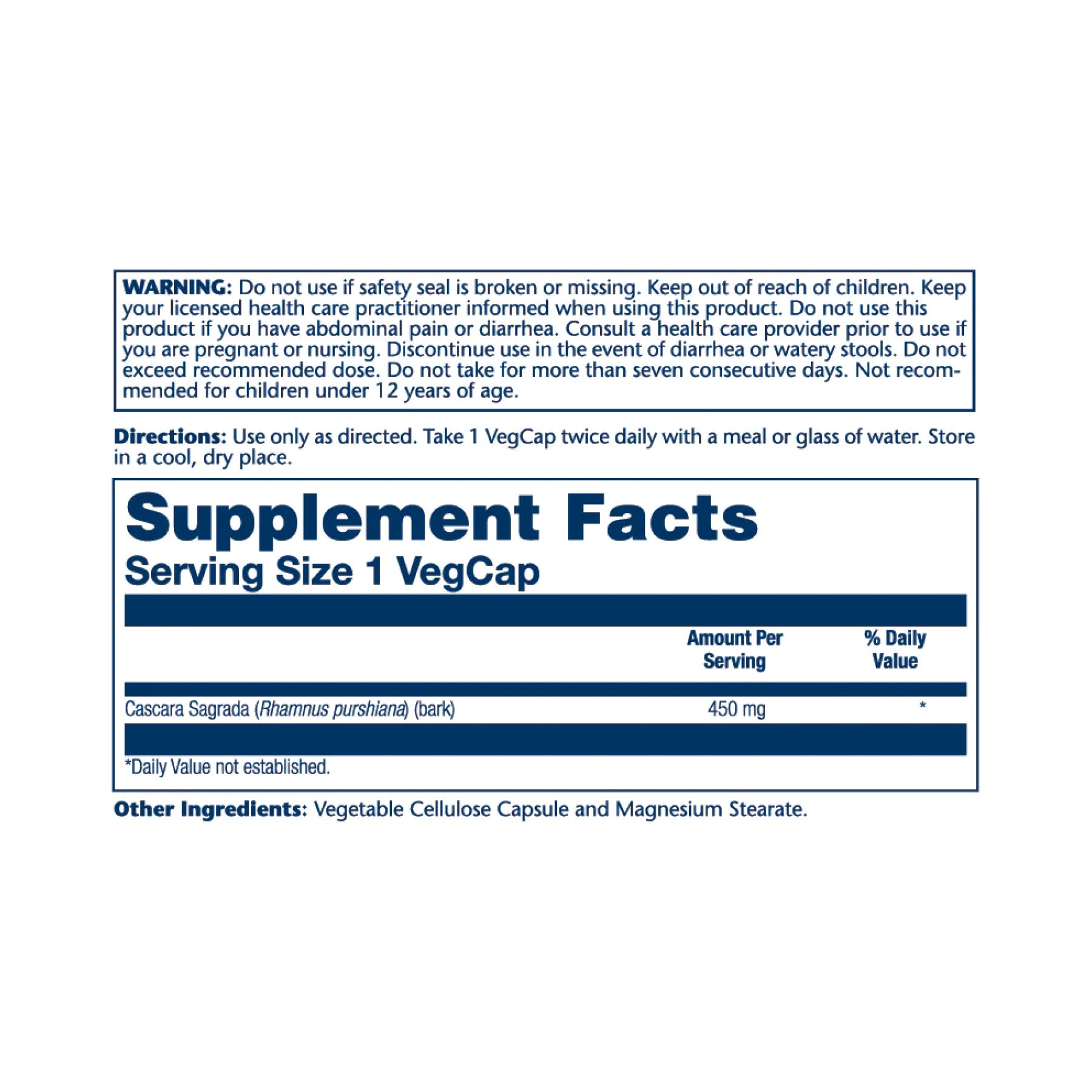 Cascara Sagrada Bark 450mg - 100 vcaps - Зображення 2
