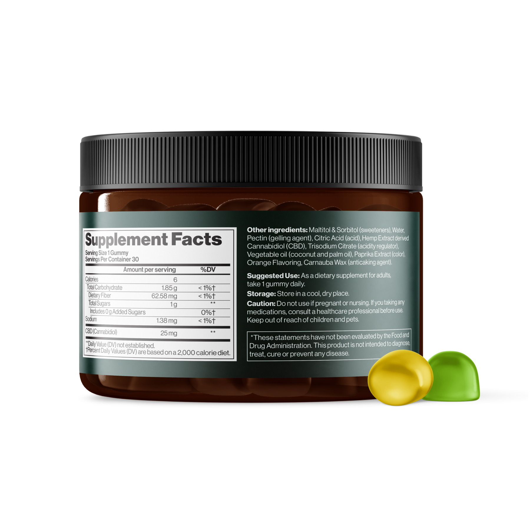 CBD Gummies Full Spectrum 750 mg Apple & Lemon - 30 gummies (До 04.26) - Зображення 2