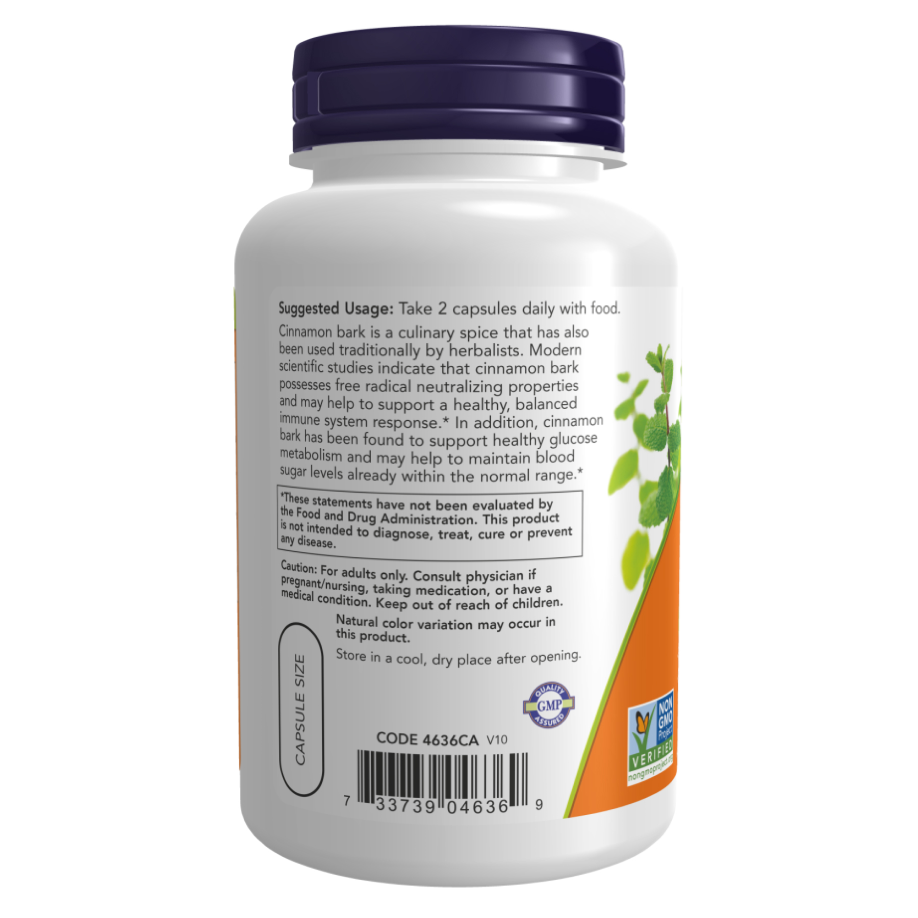 Cinnamon Bark 600mg - 120 vcaps - Зображення 3