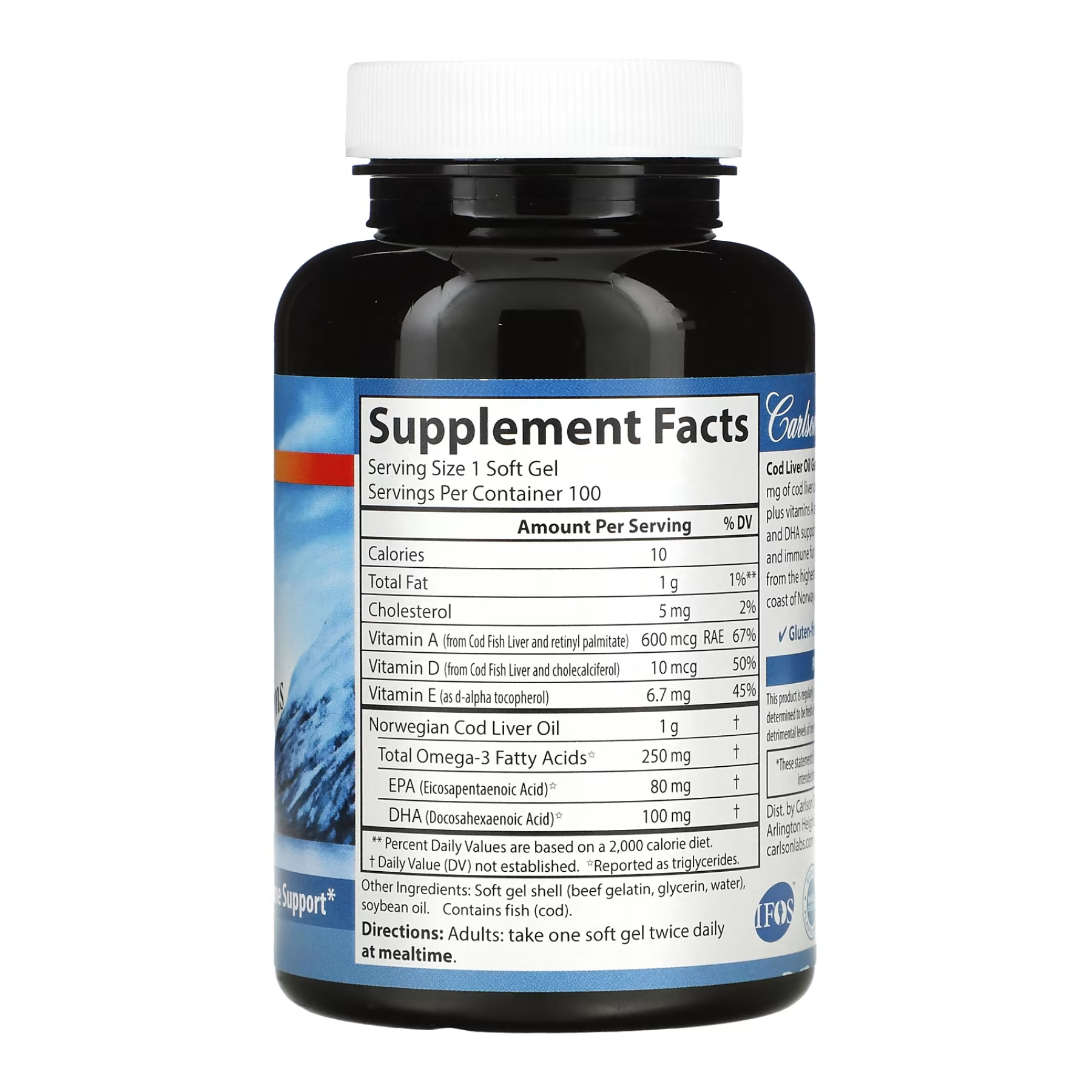 Cod Liver Oil Super 1000mg - 100 softgels - Зображення 2