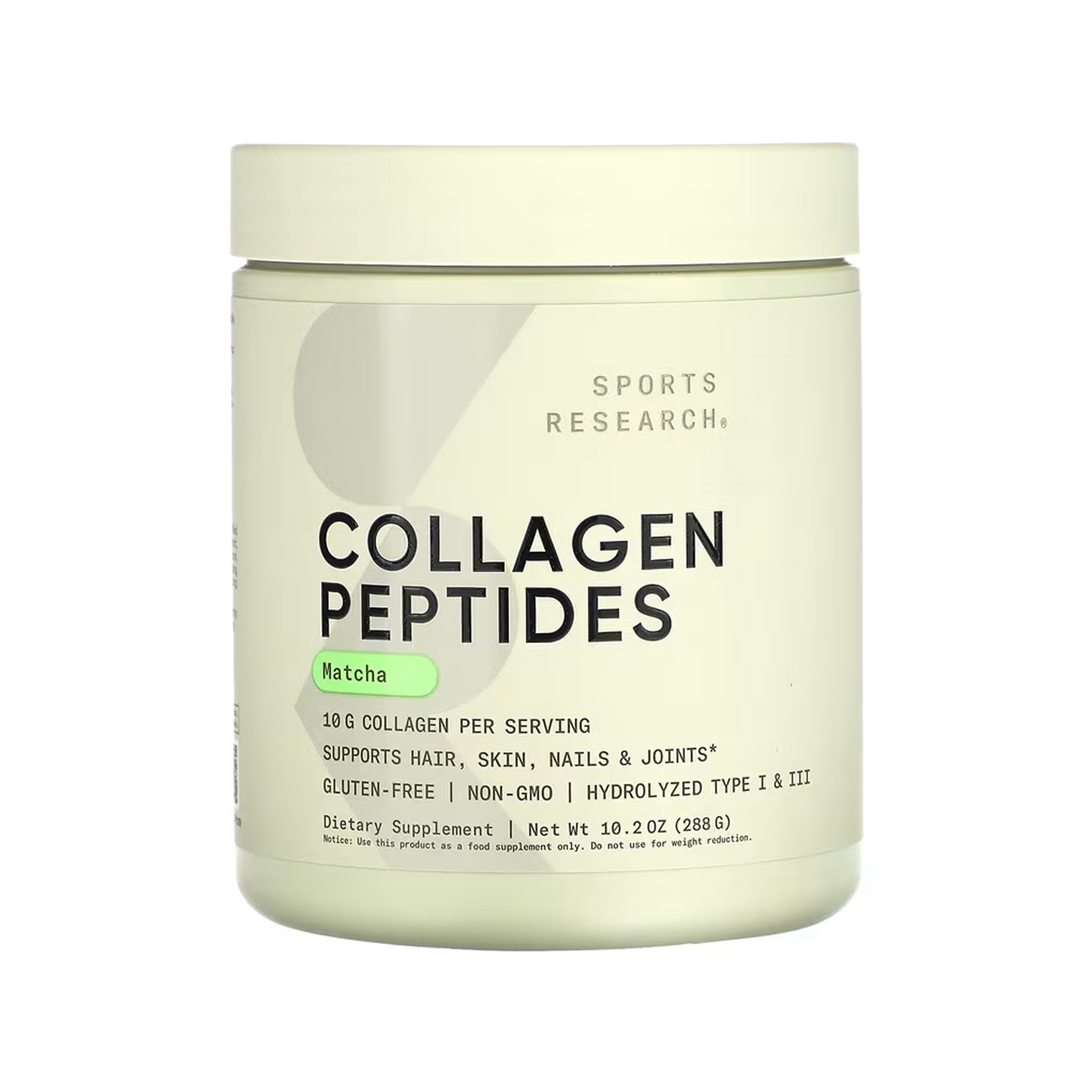 Collagen Peptides Organic Matcha - 288g Green Tea (Без етикетки)