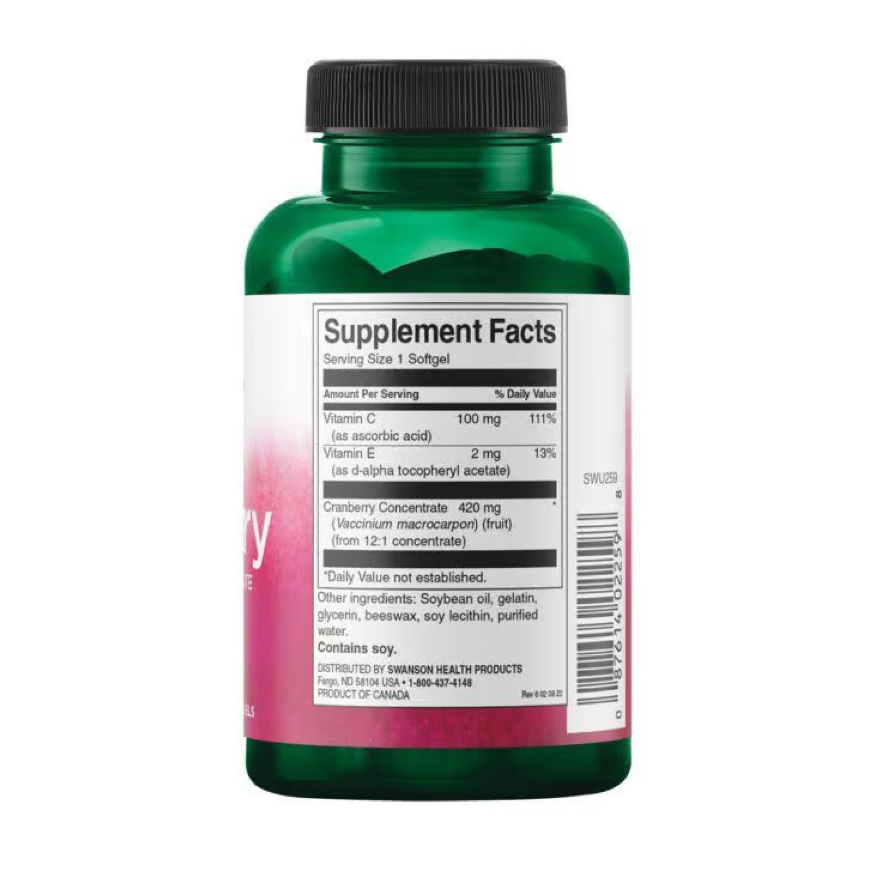 Cranberry Whole Fruit Concentrate Super Strength 420mg - 60 sgels - Зображення 2