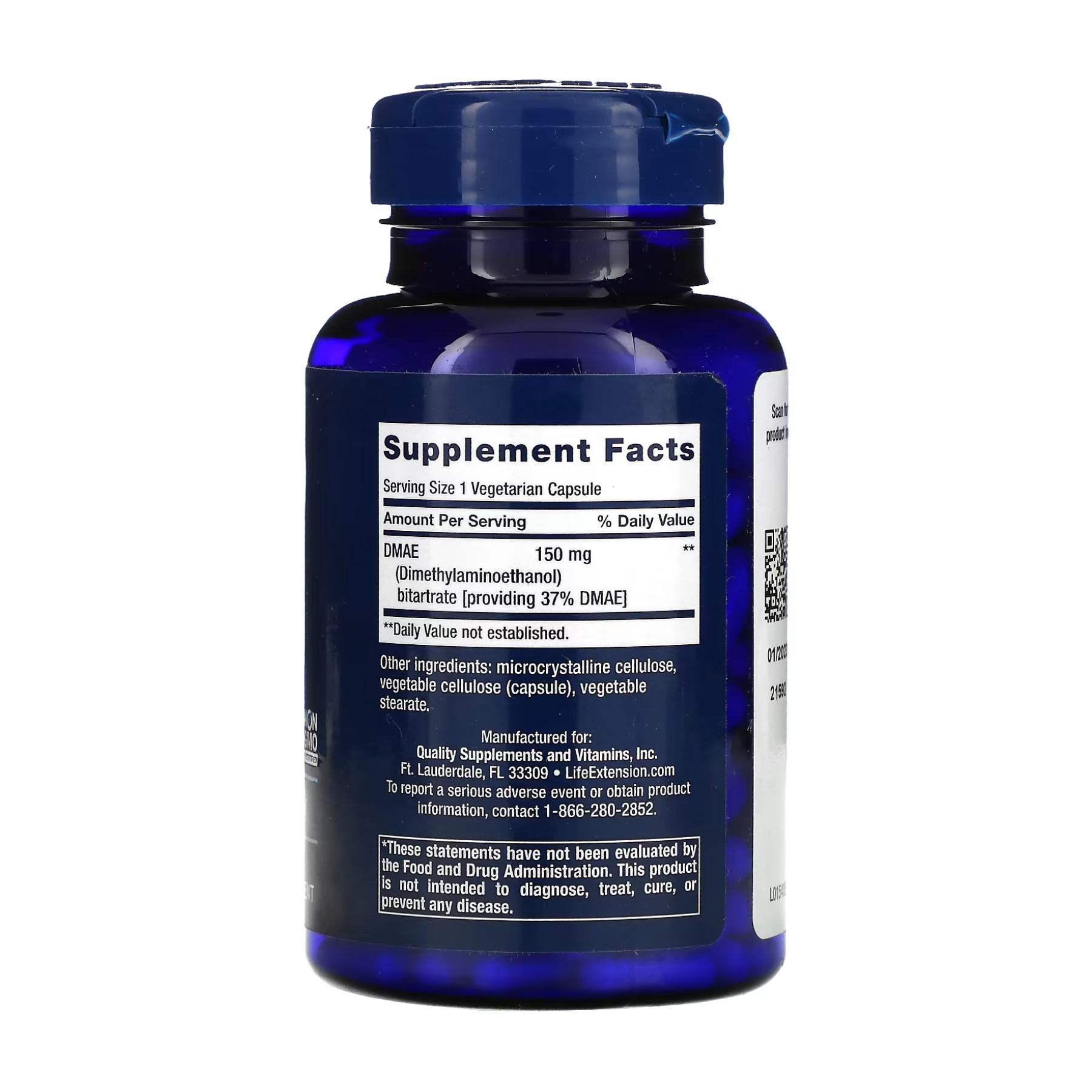 DMAE Bitartrate 150mg - 200 vcaps - Зображення 2