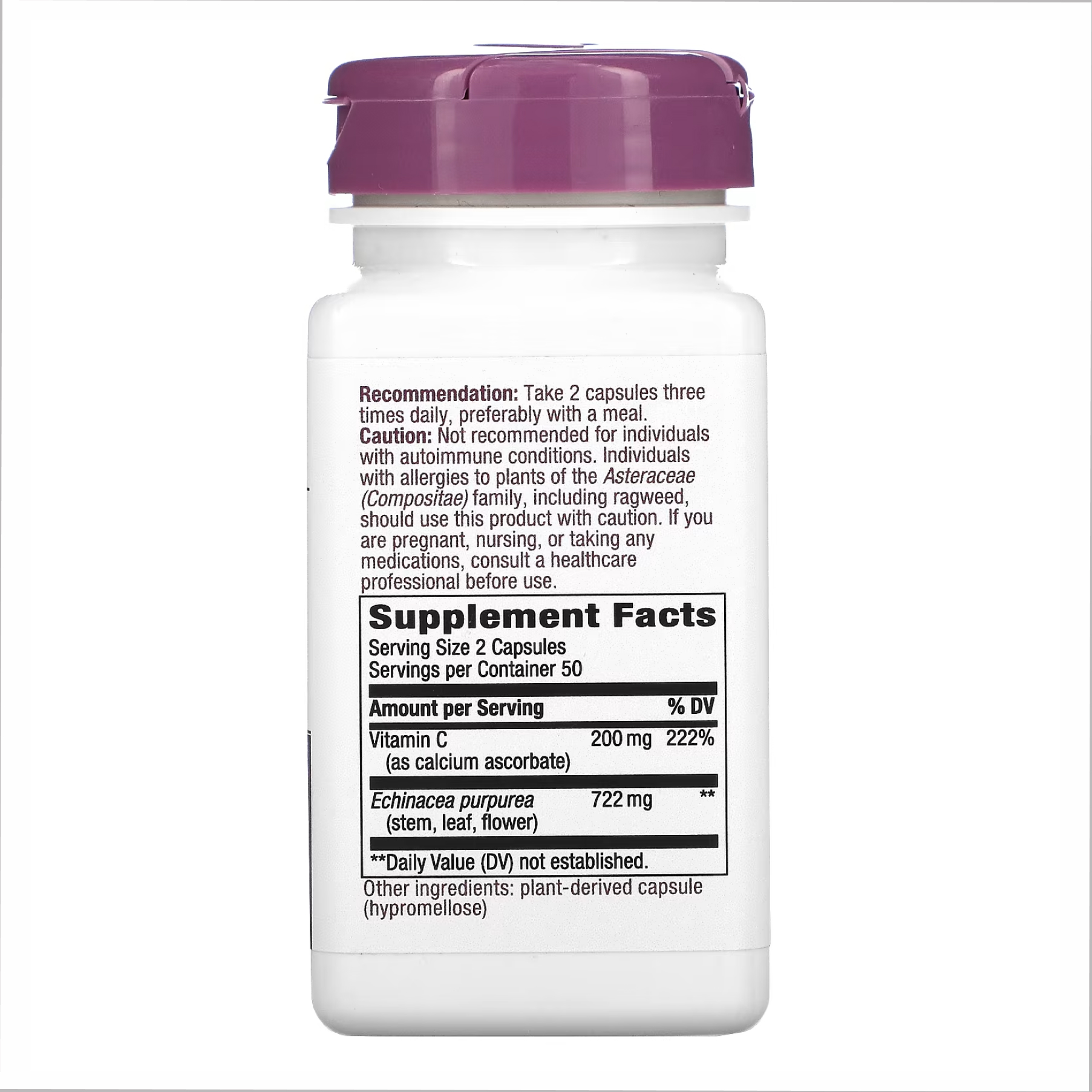 Echinacea & Vitamin C - 100 vcaps - Зображення 2