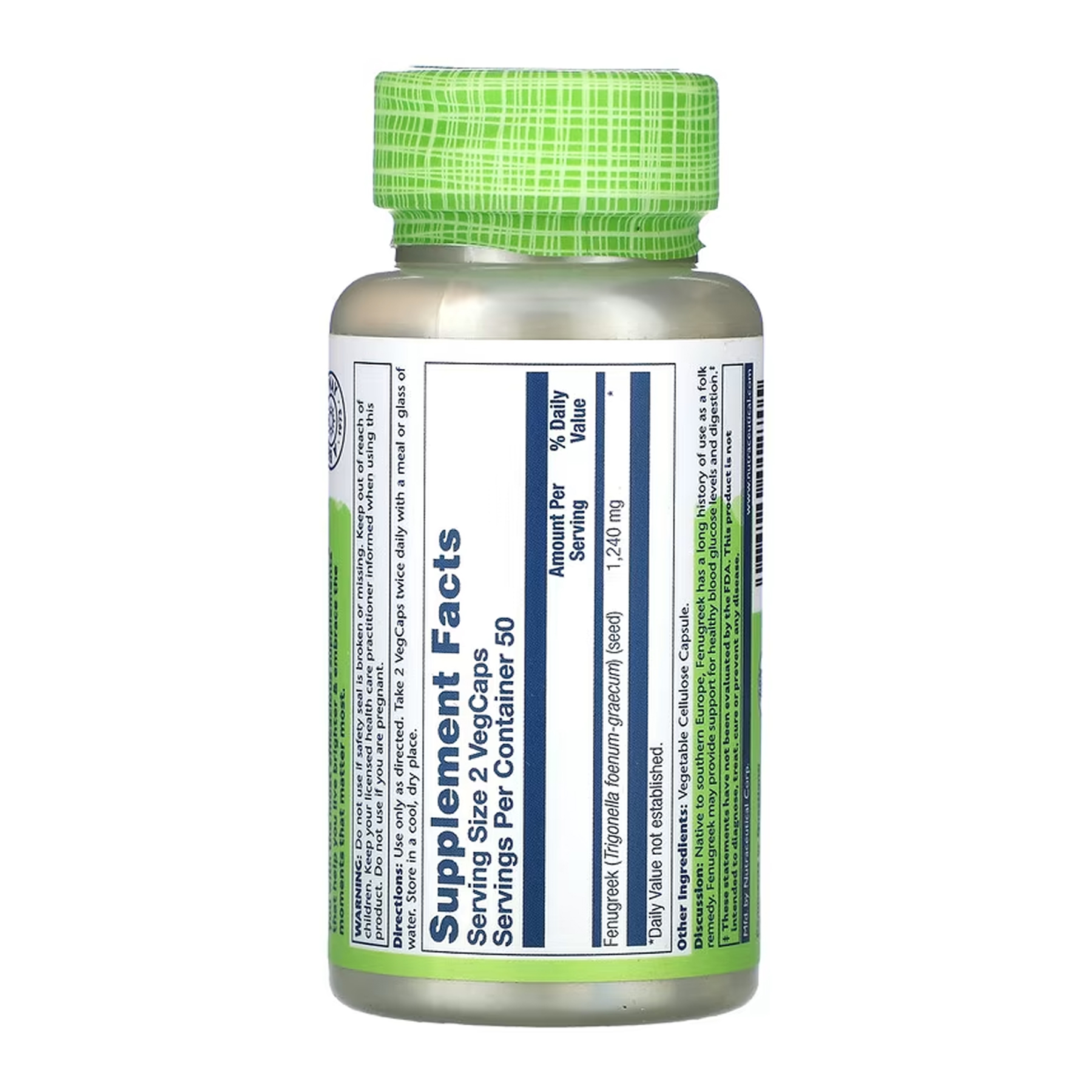 Fenugreek Seed 620mg - 100 vcaps - Зображення 2