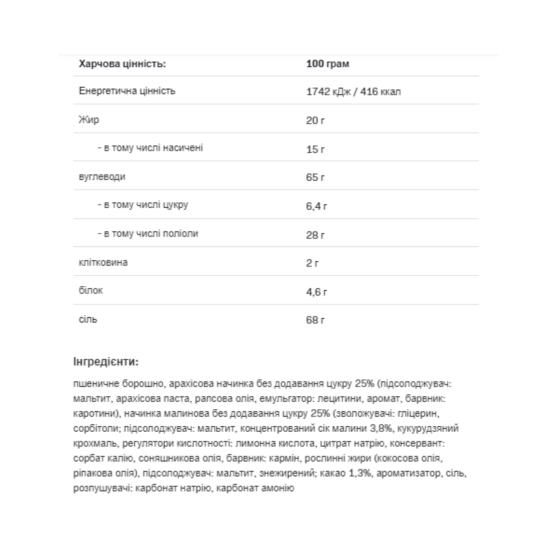 Fitking Delicious Cookie - 128g Peanut Butter Raspberry Jelly (До 07.26) - Зображення 2