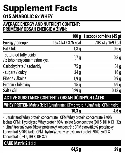 G15 Anabolic Gainer - 3000g Chocolate - Зображення 2