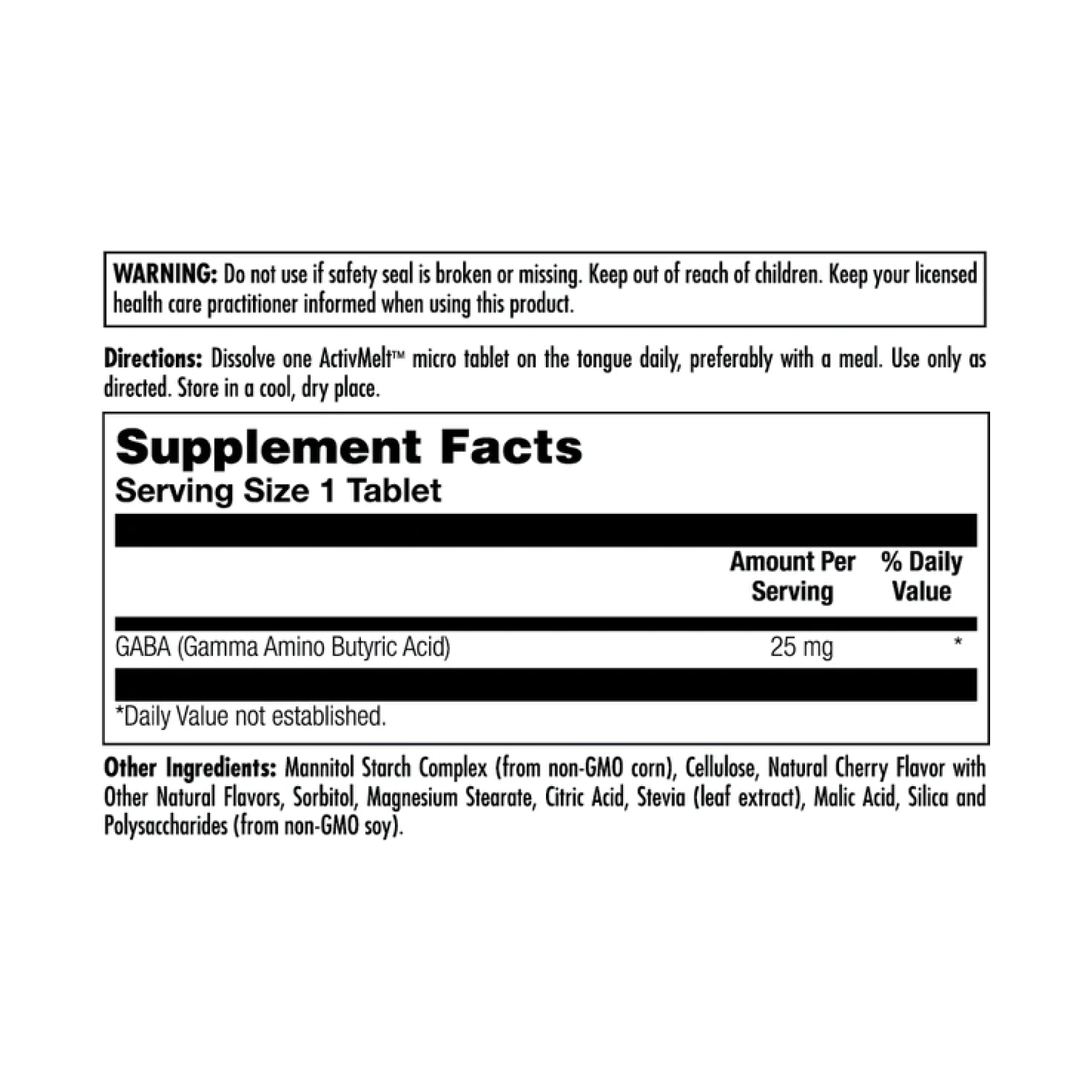Gaba ActivMelt™ 25mg - 120 tabs - Зображення 2