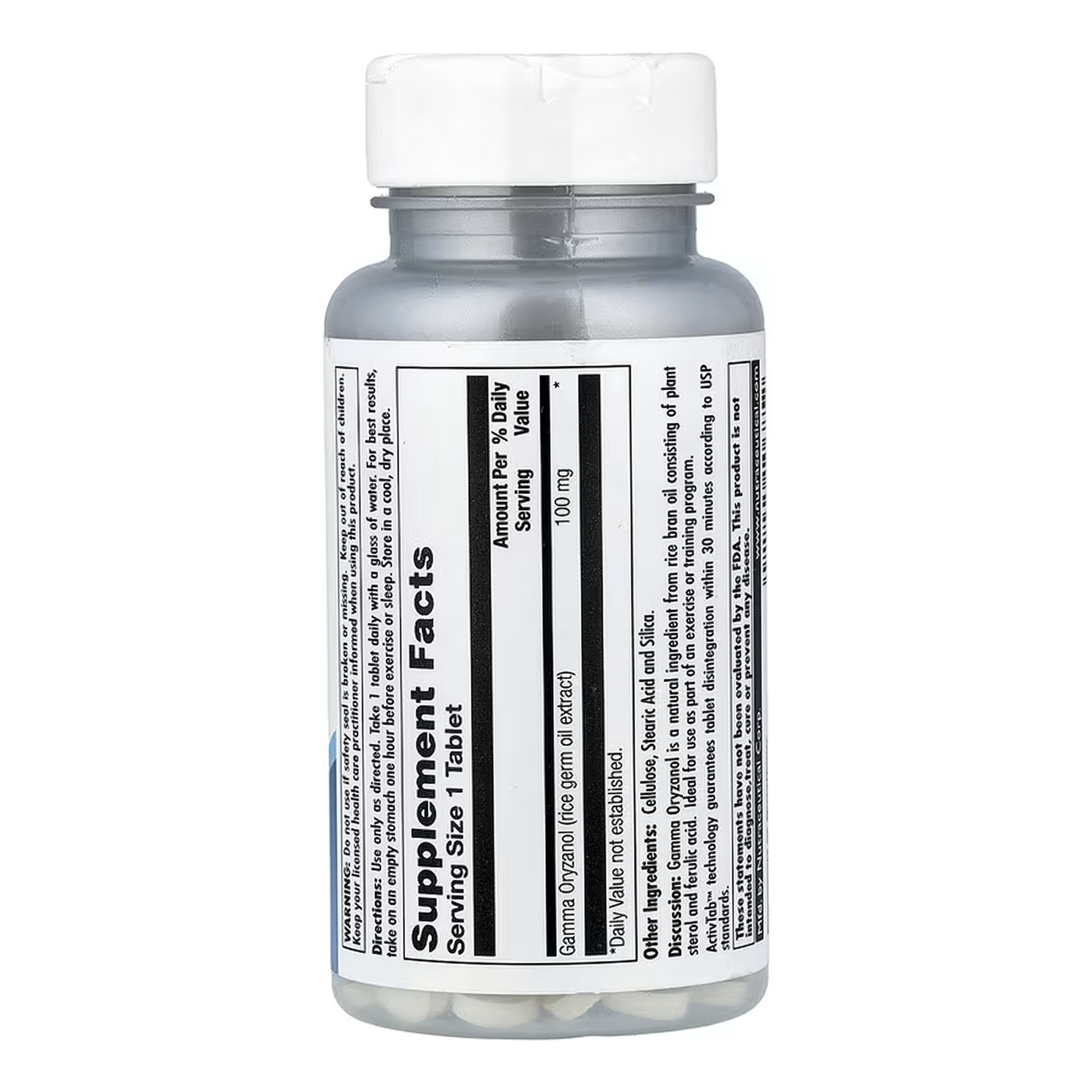 Gamma Oryzanol 100mg - 100 tabs - Зображення 2