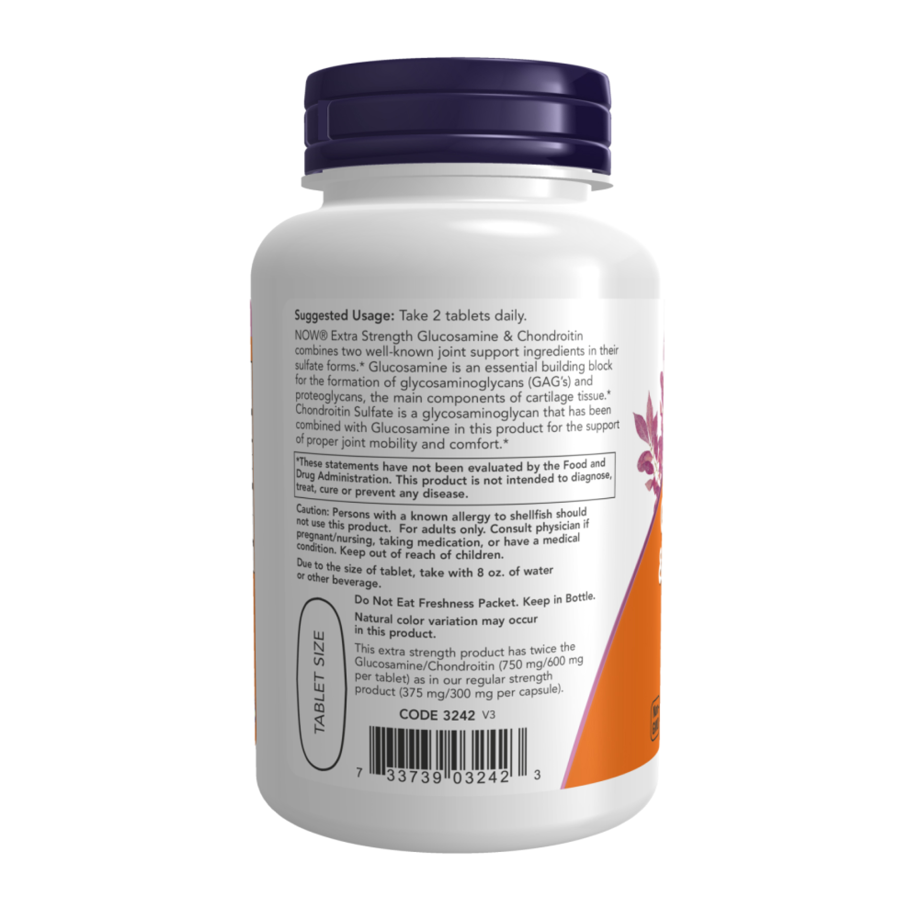 Glucosamine & Chondroitin Extra Strength - 60 tabs - Зображення 3