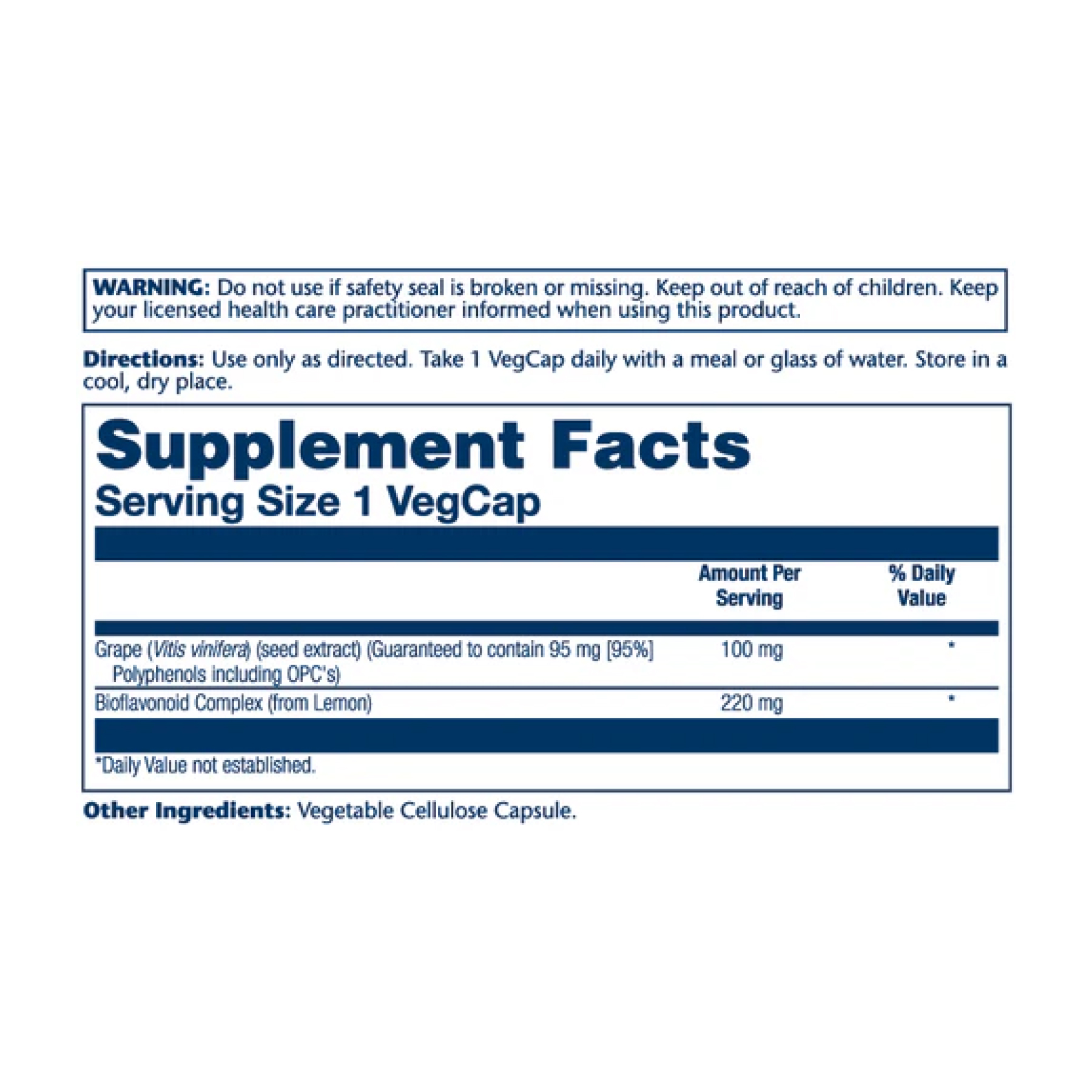 Grape Seed Extract 100mg - 60 vcaps - Зображення 2