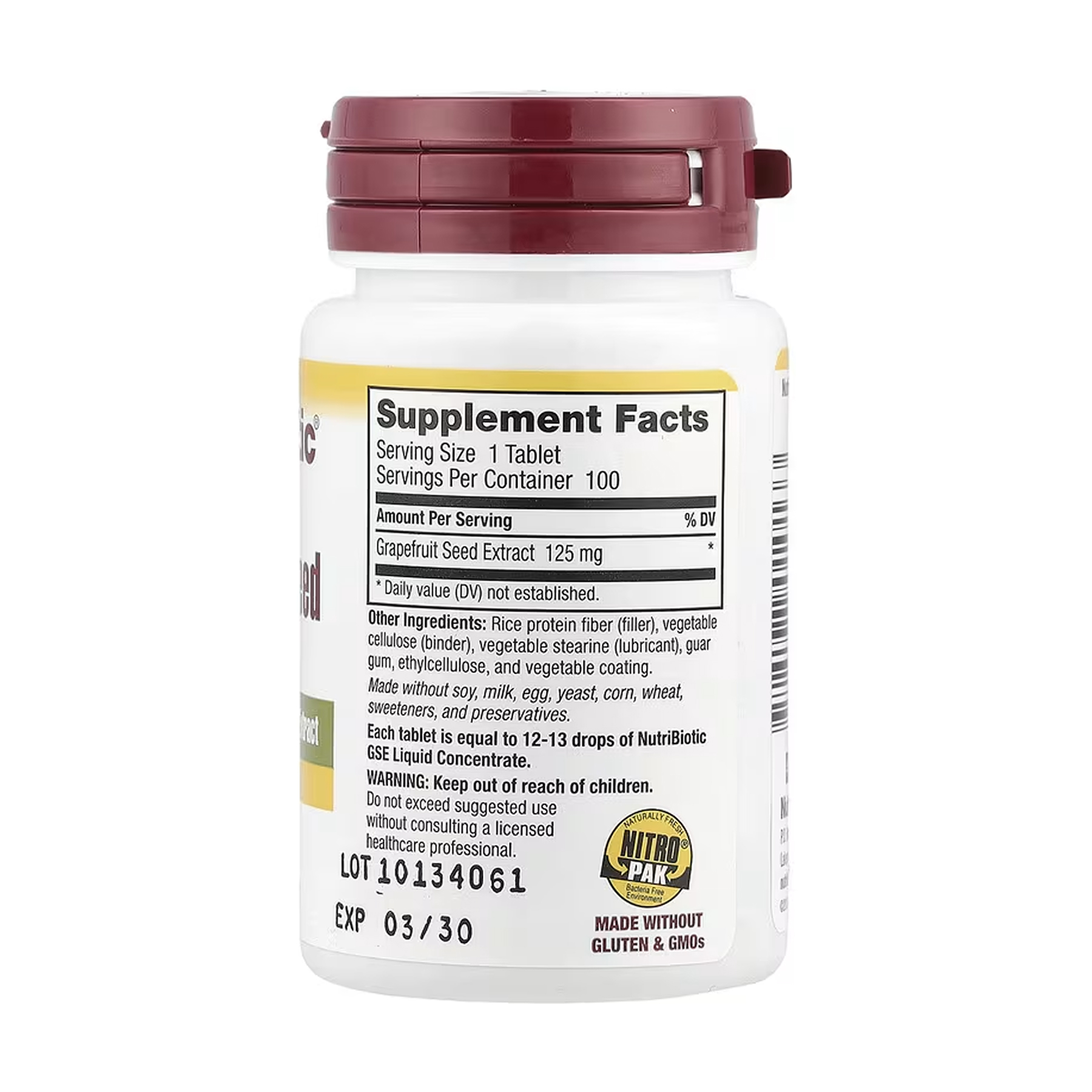 Grapefruit Seed Extract 125mg - 100 tabs - Зображення 2