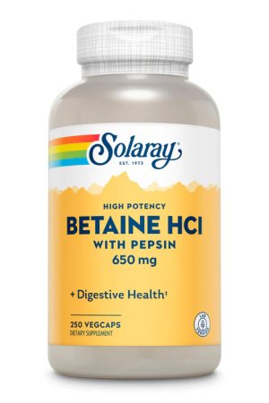 High Potency Betaine HCl with Pepsin 650mg - 250 veg caps