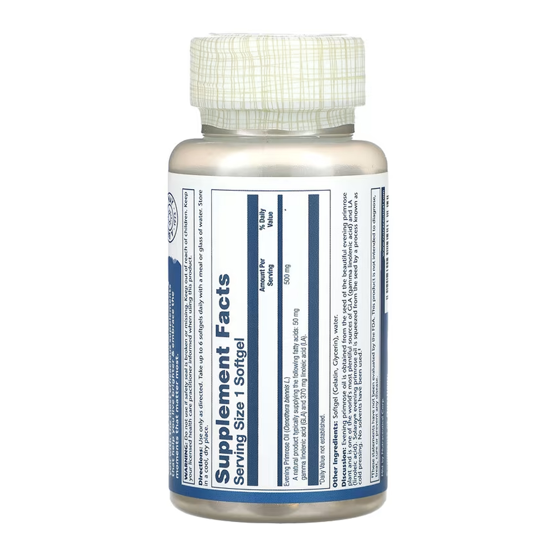 High Potency Evening Primrose 500mg - 90 softgels - Зображення 2
