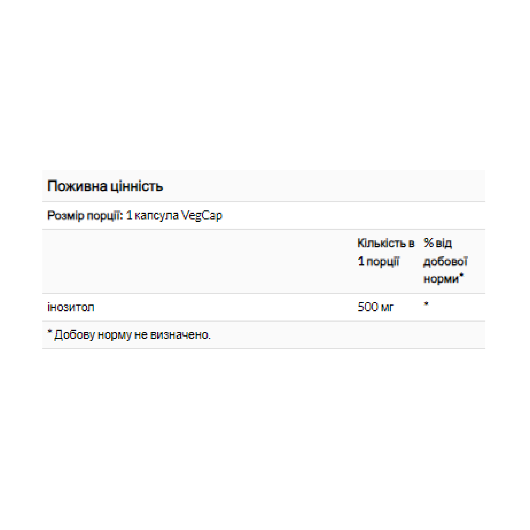 Inositol 500mg - 100 vcaps - Зображення 2
