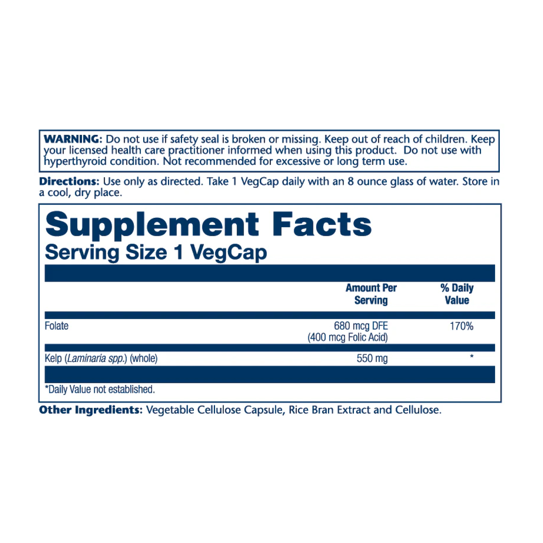 Kelp Seaweed 550mg - 100 vcaps - Зображення 2