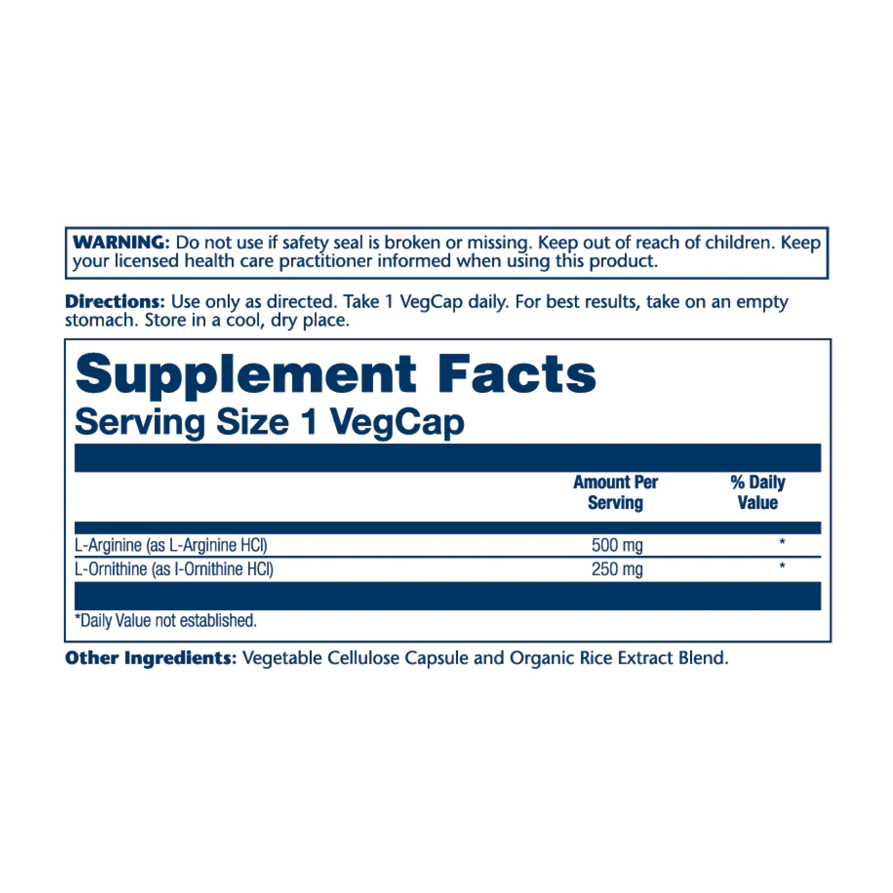 L-Arginine L-Ornithine 750mg - 50 vcaps - Зображення 2