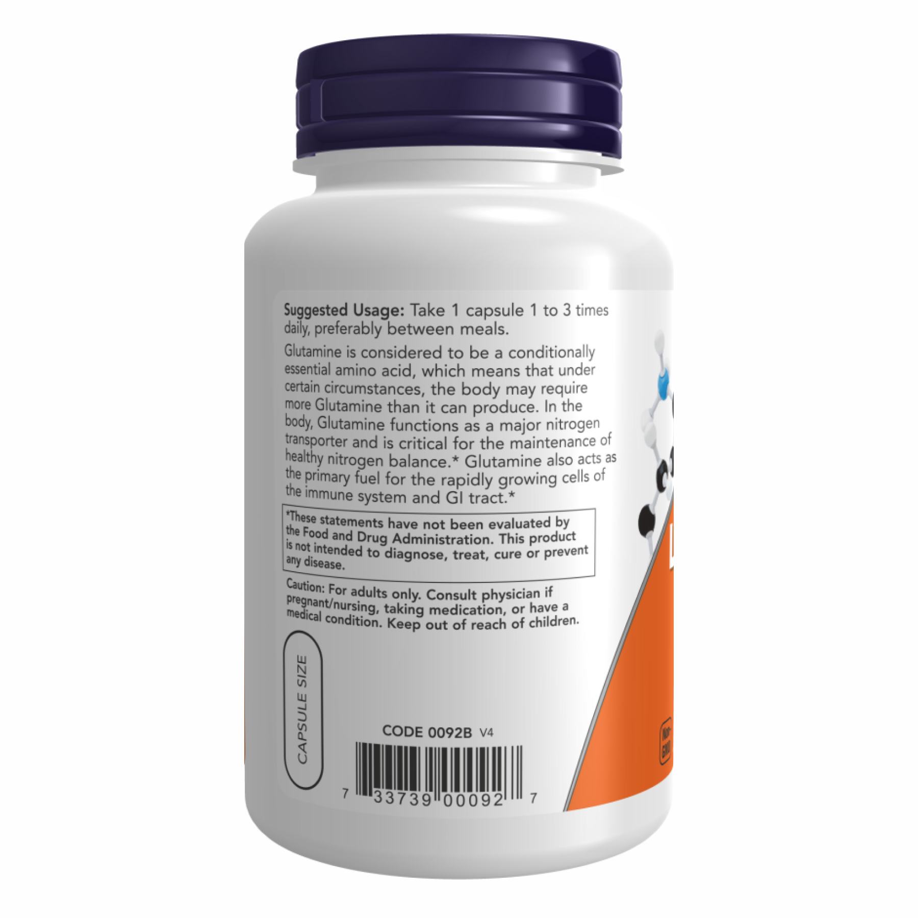 L-Glutamine 500mg - 120 vcaps - Зображення 3