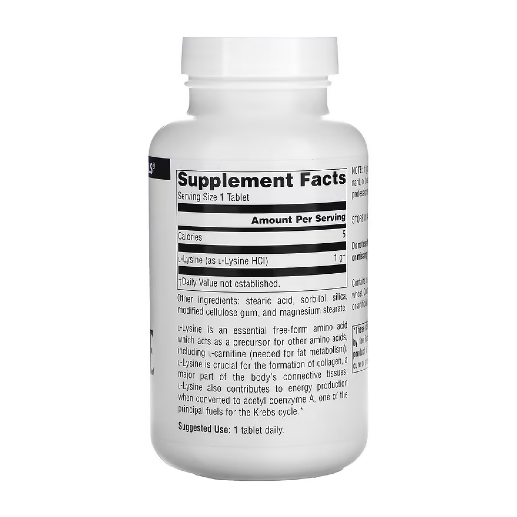 L-Lysine 1000mg - 100 tabs (Пошкоджена етикетка) - Зображення 2
