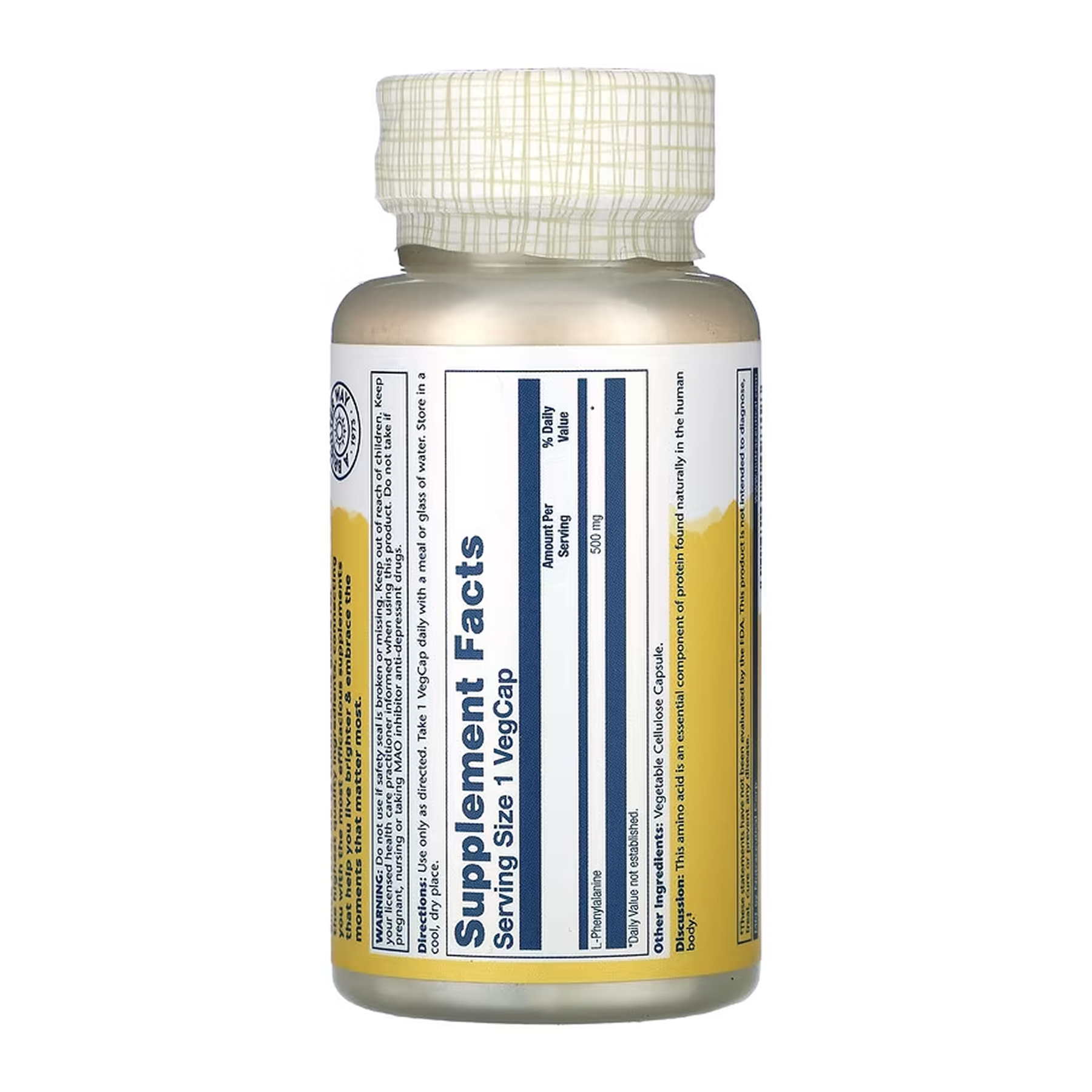 L-Phenylalanine 500mg - 60 vcaps - Зображення 2