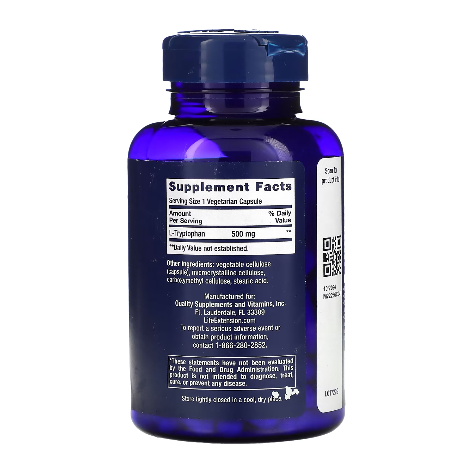 L-Tryptophan 500mg - 90 vcaps - Зображення 2