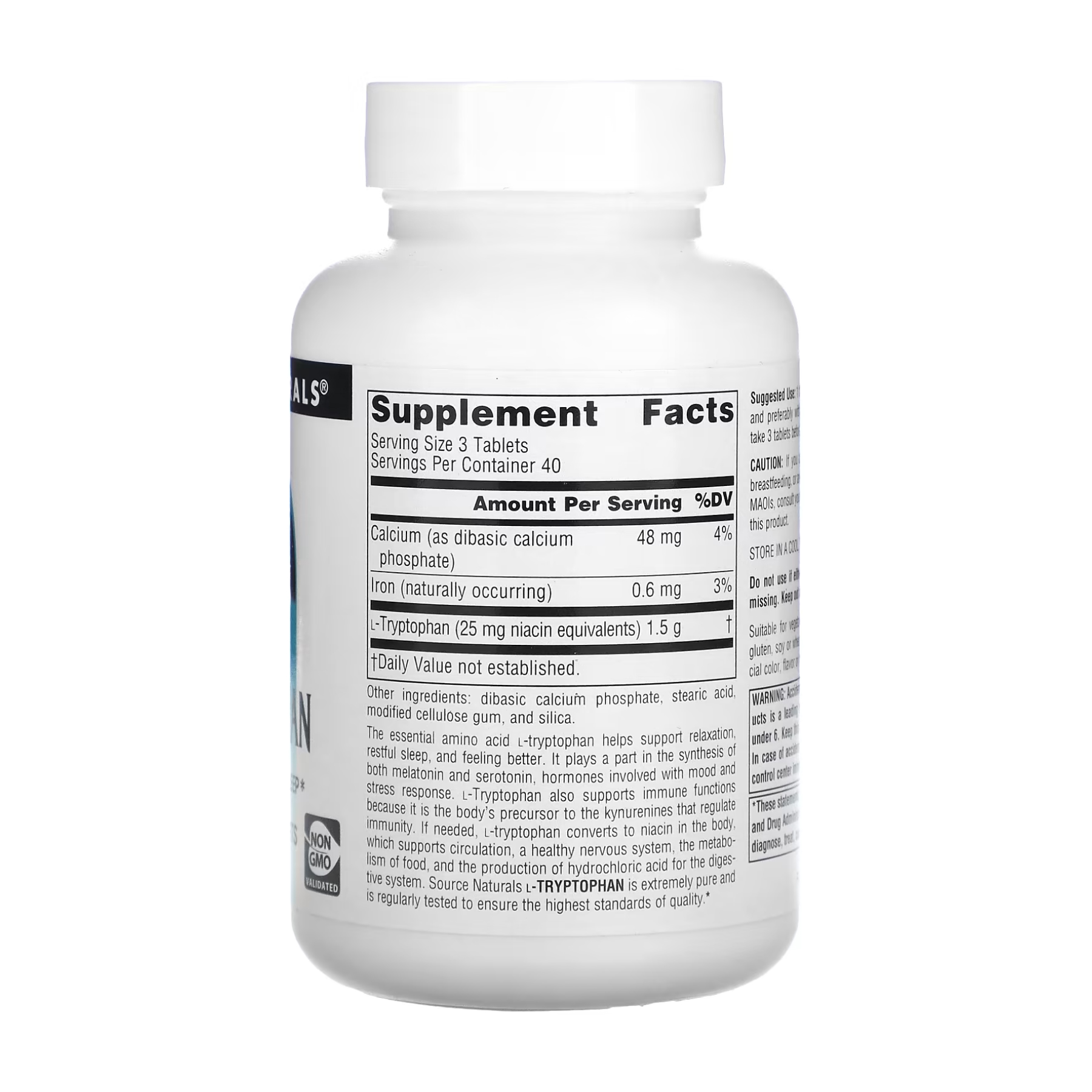L-Tryptophan 500mg - 120 tabs - Зображення 2