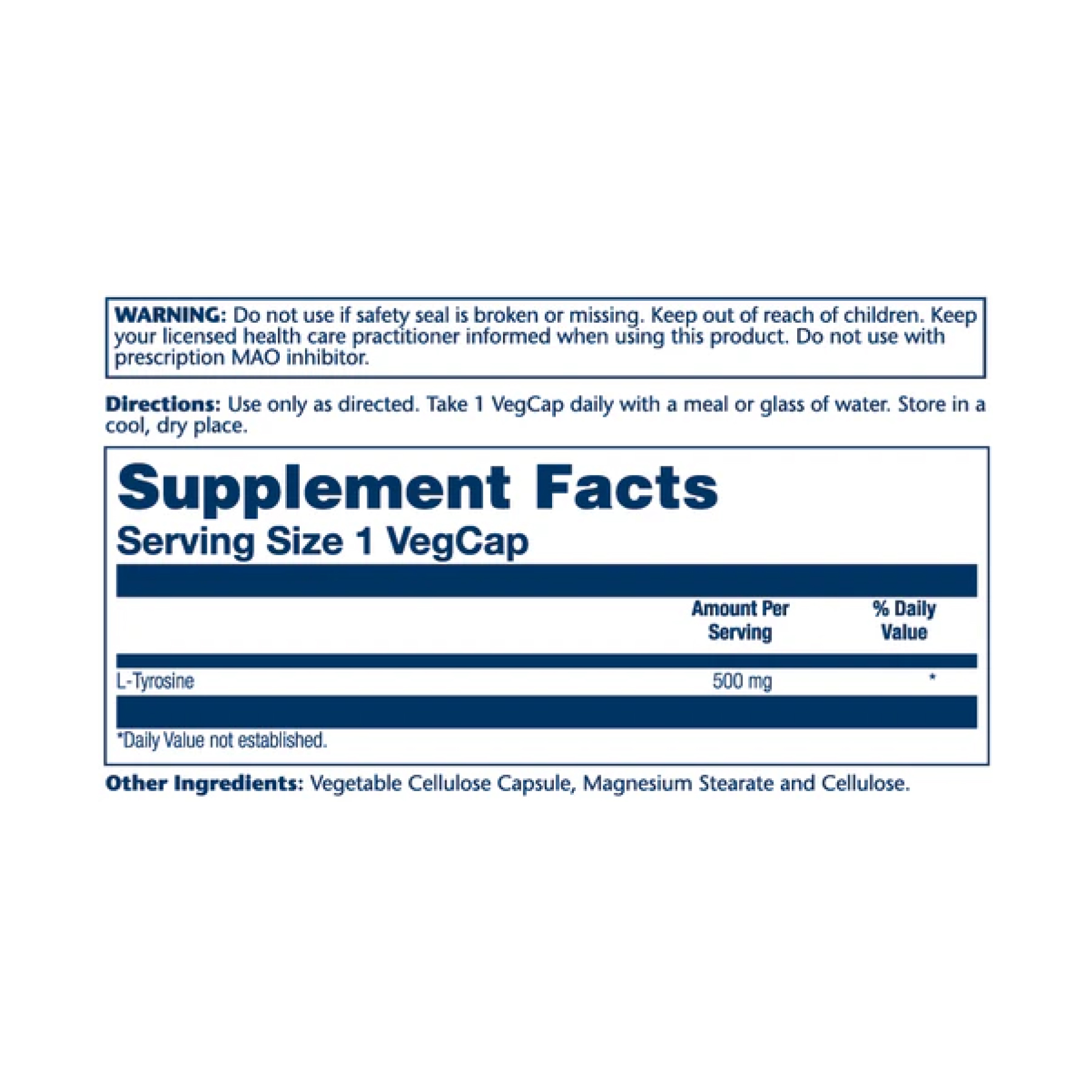 L-Tyrosine 500mg - 50 vcaps - Зображення 2