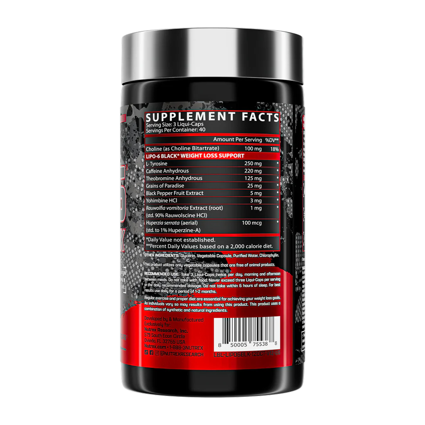 Lipo-6 Black Maximum Potency - 120 caps - Зображення 2