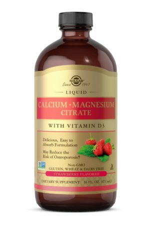 Liquid Calcium Magnesium Citrate with Vitamin D3 - 16 oz Natural Strawberry