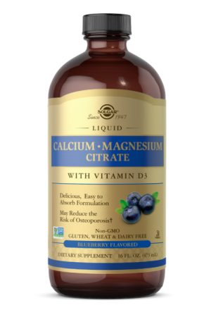 Liquid Calcium Magnesium Citrate with Vitamin D3 - 16 oz Natural Blueberry