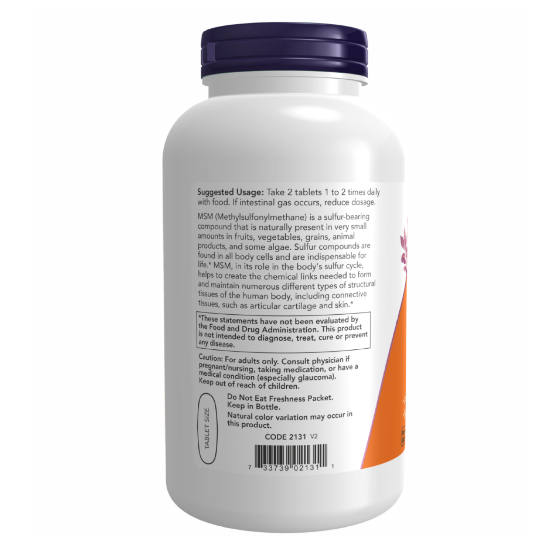 M.S.M 1500mg - 200 tabs - Зображення 3